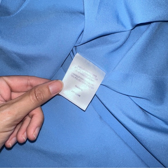 GAL MEETS GLAM light blue Ellie crepe puff sleeve dress 6 - Picture 7 of 10